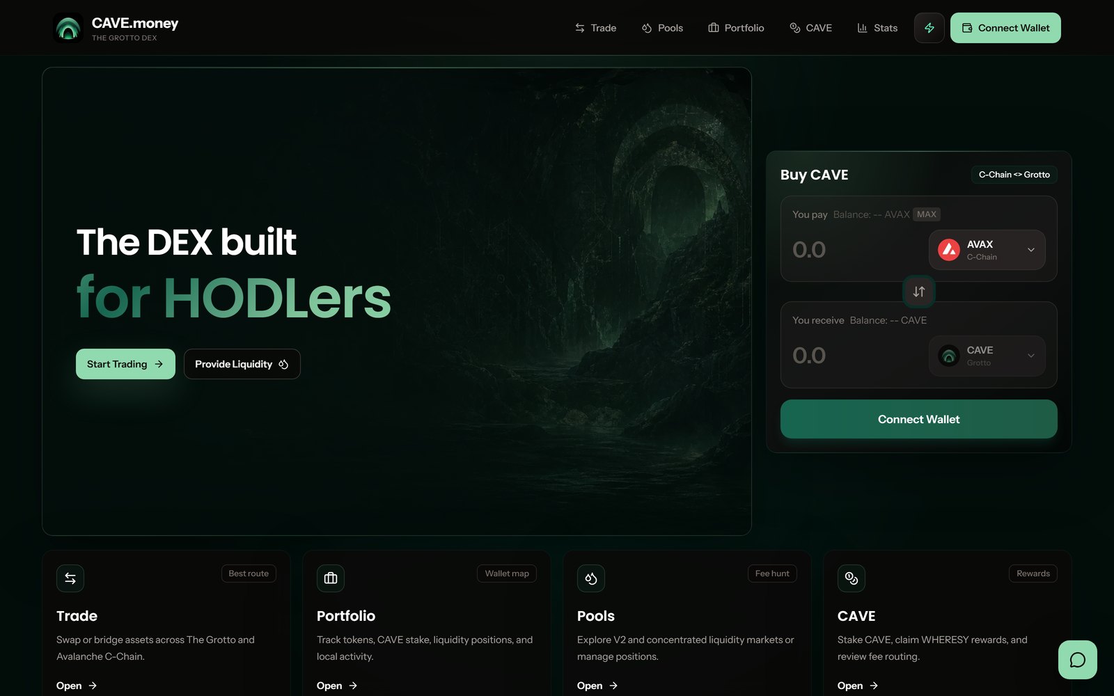 CAVE.money decentralized exchange